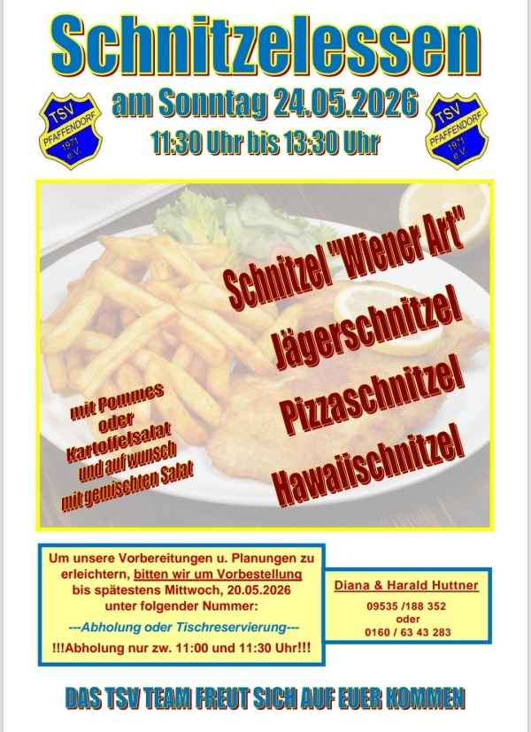 Schnitzelessen beim TSV Pfaffendorf