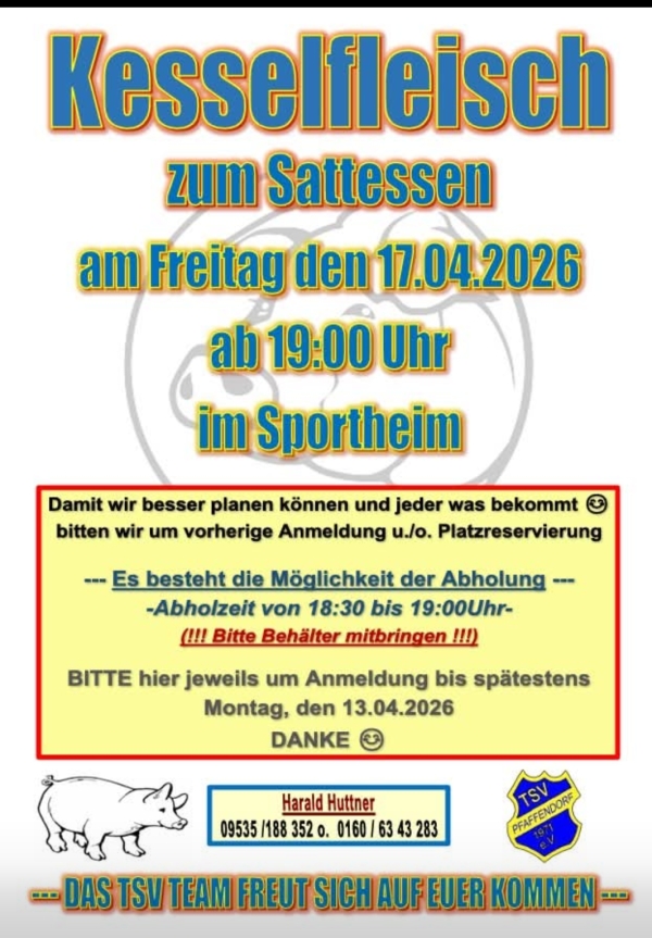 Kesselfleisch beim TSV Pfaffendorf