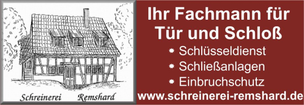 NEU - Schl&uuml;sselservice bei Schreinerei Remshard