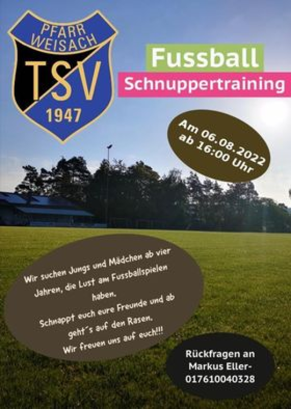 Schnuppertraining f&uuml;r Kinder bei TSV Pfarrweisach