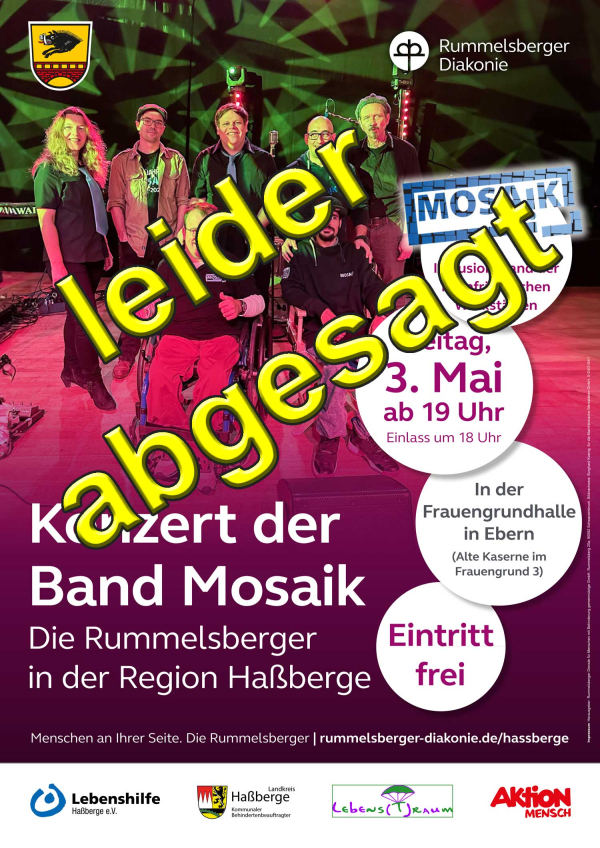 leider abgesagt - Inklusionsband "Mosaik" gibt Konzert in Ebern