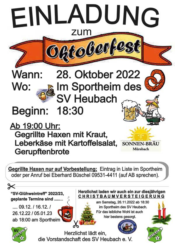 Oktoberfest beim SV Heubach