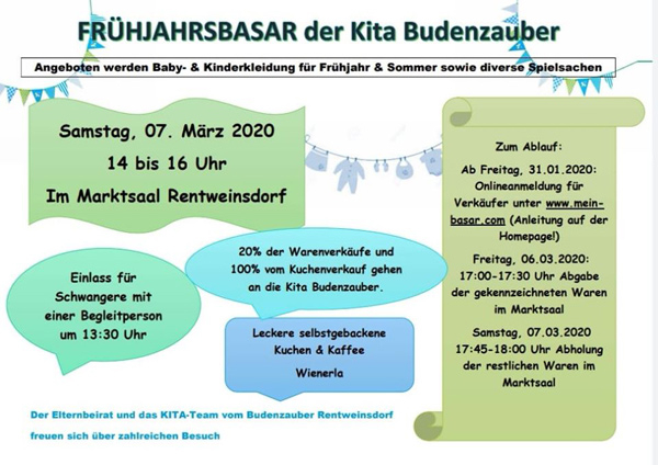 Fr&uuml;hjahrsbasar Kindergarten Budenzauber Rentweinsdorf