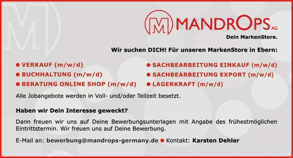 Mandrops AG sucht Verst&auml;rkung