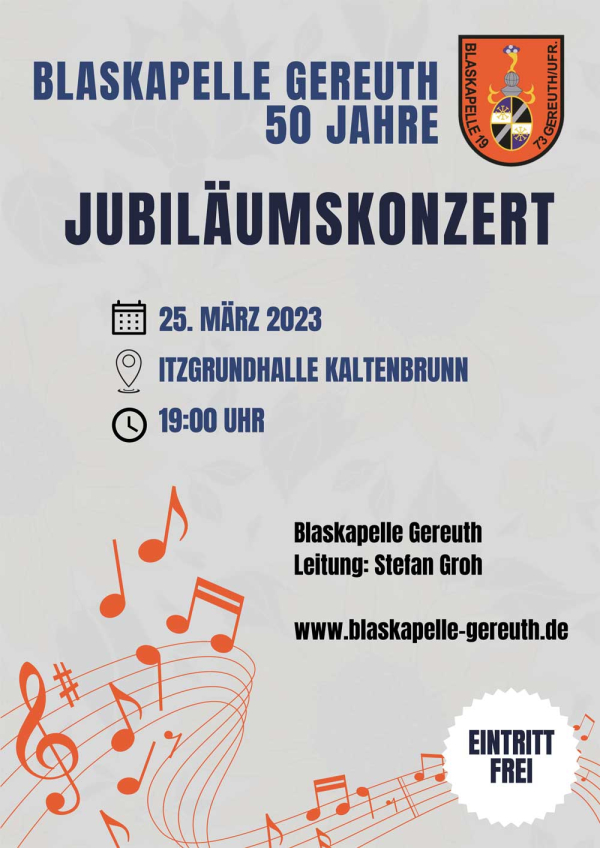 Jubil&auml;umskonzert 50 Jahre Blaskapelle Gereuth