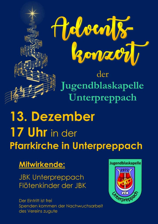 Adventskonzert der Jugendblaskapelle Unterpreppach