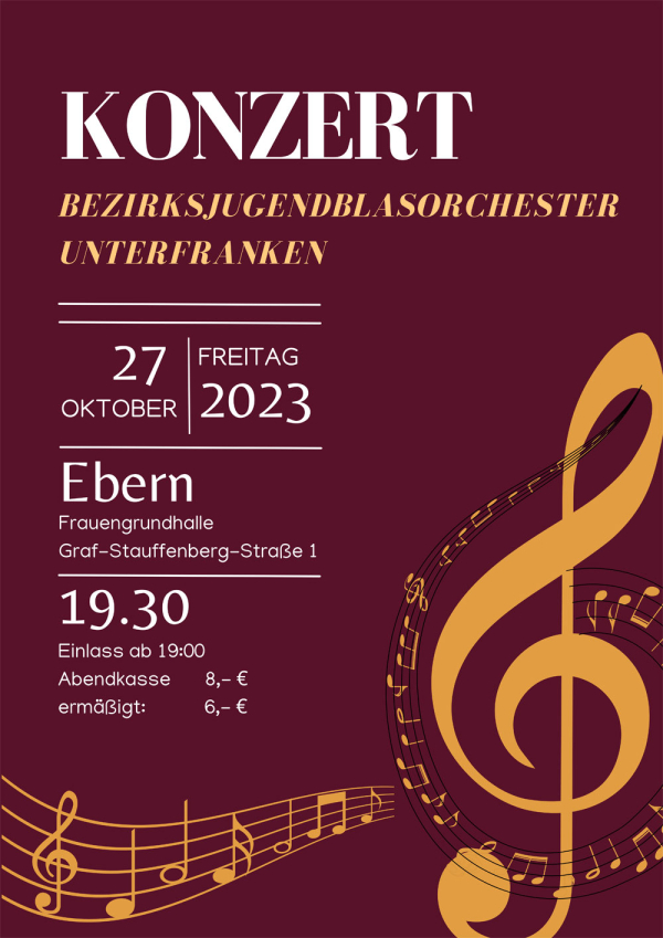 Konzert des Bezirksjugendblasorchesters Unterfranken