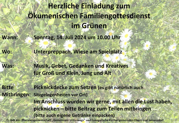 &ouml;kumenischer Familiengottesdienst im Gr&uuml;nen
