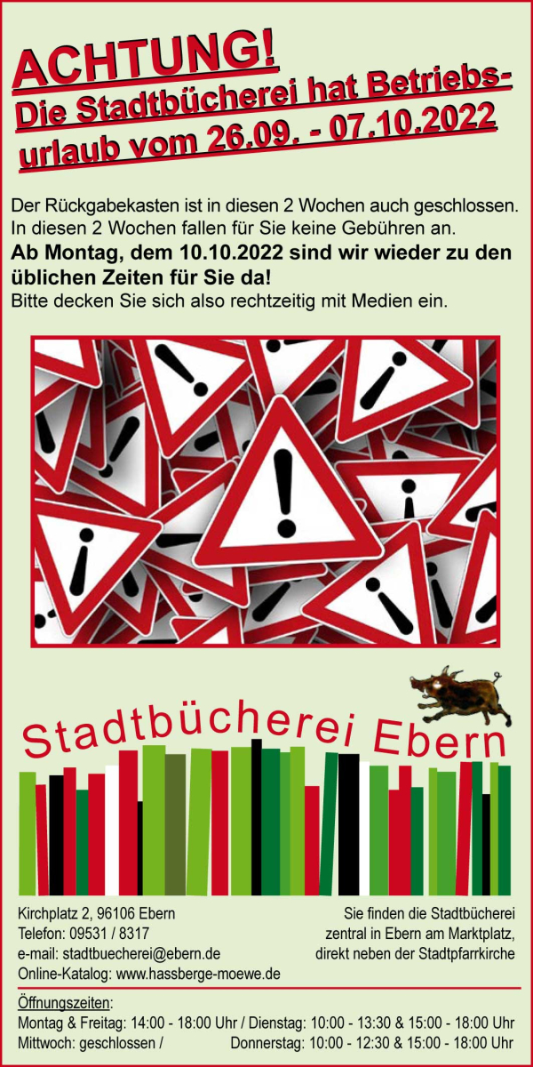 Urlaub in der Stadtb&uuml;cherei